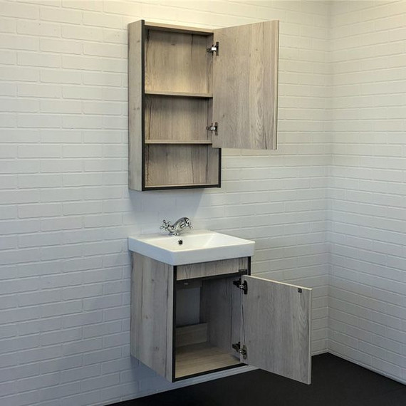 Зеркало-шкаф Comforty Вена 45 см, дуб дымчатый фото 5