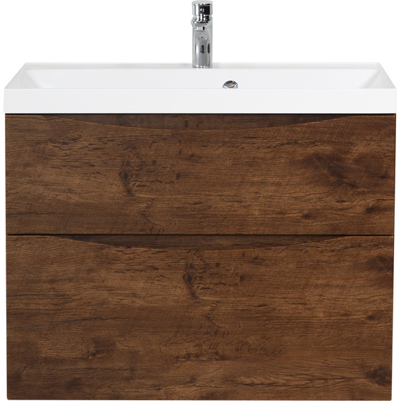 Тумба подвесная с раковиной BelBagno MARINO-H60-800-2C-SO-RW-P 80 см, Rovere Moro фото 