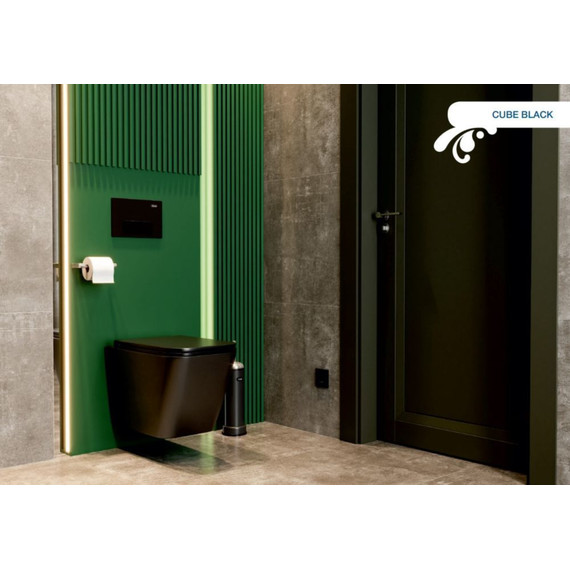 Унитаз подвесной безободковый Sole Cube 2 Black с крышкой микролифт, Цвет производителя: чёрный фото 7