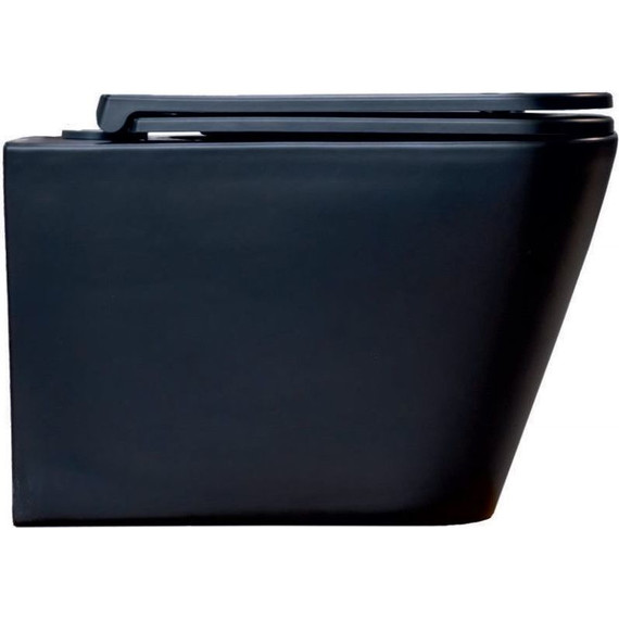 Унитаз подвесной безободковый Sole Cube 2 Black с крышкой микролифт, Цвет производителя: чёрный фото 3