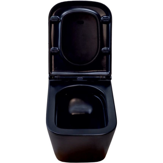 Унитаз подвесной безободковый Sole Cube 2 Black с крышкой микролифт, Цвет производителя: чёрный фото 4
