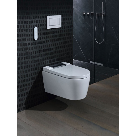 Унитаз-биде подвесной безободковый Geberit AquaClean Sela 146.224.21.1 с крышкой микролифт (панель - хром) фото 7