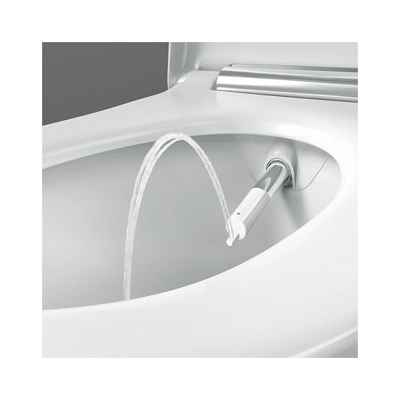 Унитаз-биде подвесной безободковый Geberit AquaClean Sela 146.224.21.1 с крышкой микролифт (панель - хром) фото 3