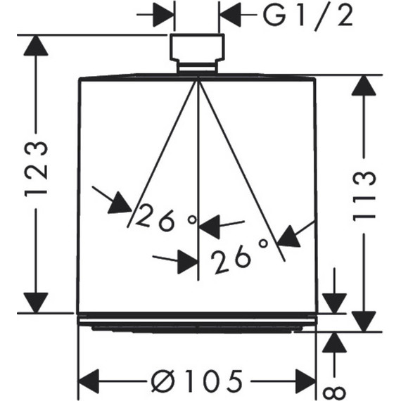 Верхний душ Hansgrohe Pulsify 105 1jet 24130000 фото 2