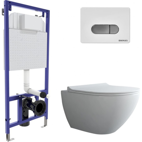 Инсталляция Berges Wasserhaus Novum с подвесным унитазом Puma Rimless 043270 фото 