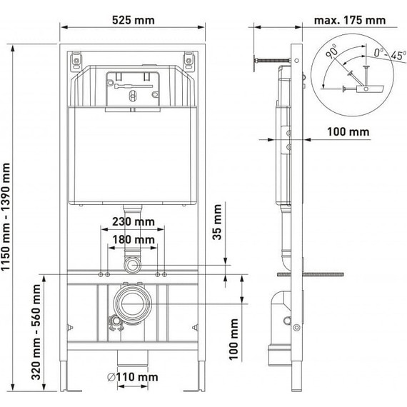 Инсталляция Berges Wasserhaus Novum с подвесным унитазом Mascon Rimless 043214 фото 15