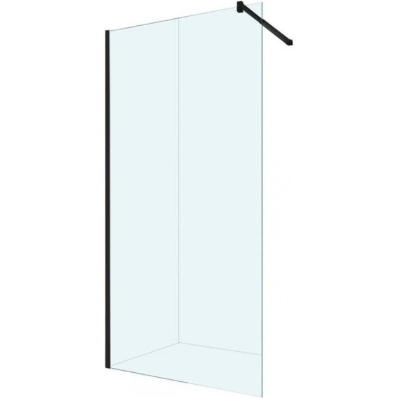 Душевая перегородка Berges Wasserhaus Sky Black 90 см 064009 (стекло 8 мм) с кронштейном в комплекте, черный/прозрачное фото 