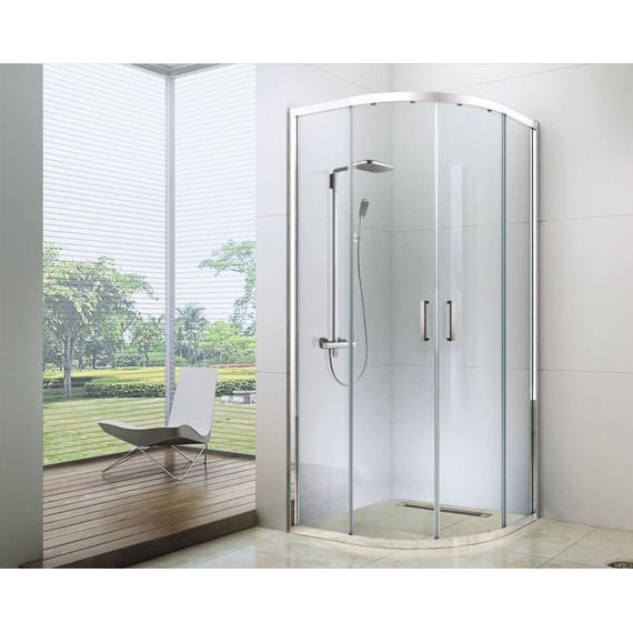 Душевое ограждение Berges Wasserhaus Solo R 80x80 см 061101, хром/прозрачное фото 2