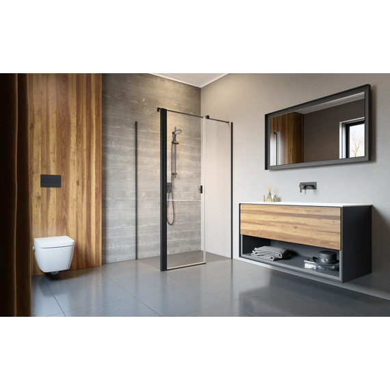 Душевое ограждение Radaway Nes 8 Black KDS II 90x90 см R (стекло 8 мм), черный/прозрачное фото 2