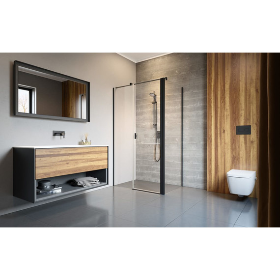 Душевое ограждение Radaway Nes 8 Black KDS II 120x70 см L (стекло 8 мм), черный/прозрачное фото 2