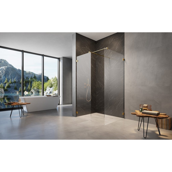 Душевое ограждение Radaway Essenza Pro Gold Walk-in III 100x70 см, золото/прозрачное фото 2
