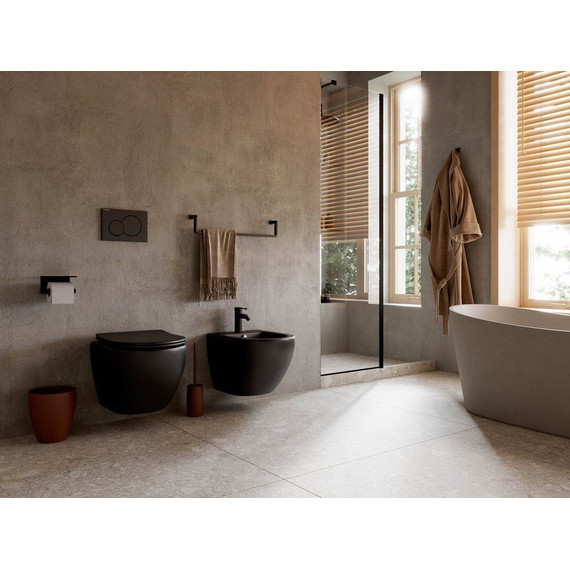 Биде подвесное ceramicanova Metropol CN4003MB, черный матовый фото 8