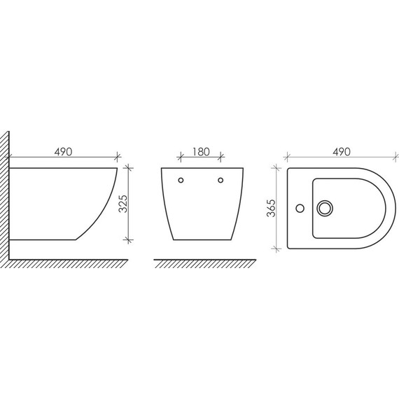 Биде подвесное ceramicanova Metropol CN4003MB, черный матовый фото 13