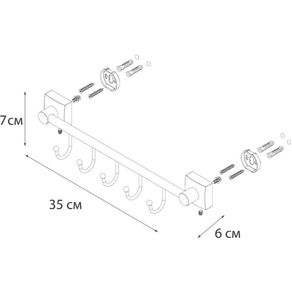 Набор крючков Fixsen Kvadro FX-61305B-5 фото 3