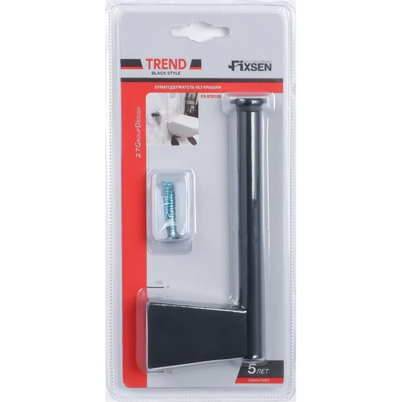 Держатель для туалетной бумаги Fixsen Trend FX-97810B, цвет чёрный матовый - 2 Держатель для туалетной бумаги Fixsen Trend FX-97810B, цвет чёрный матовый фото 2