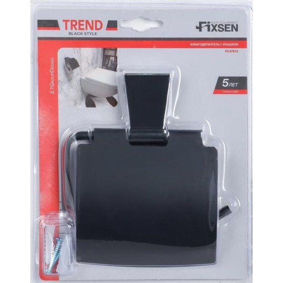 Держатель для туалетной бумаги Fixsen Trend FX-97810, цвет чёрный матовый - 3 Держатель для туалетной бумаги Fixsen Trend FX-97810, цвет чёрный матовый фото 3