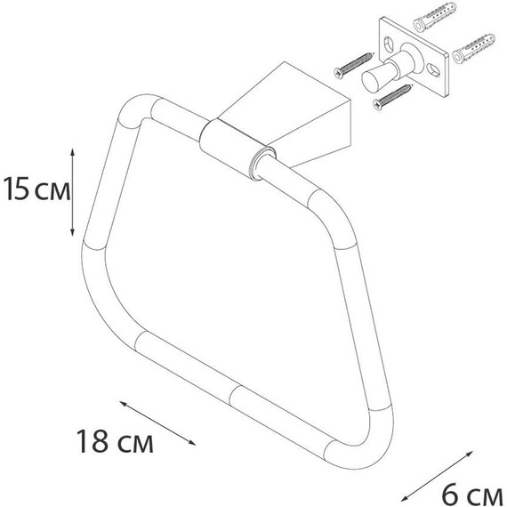 Кольцо для полотенец Fixsen Trend FX-97811, цвет чёрный матовый - 3 Кольцо для полотенец Fixsen Trend FX-97811, цвет чёрный матовый фото 3