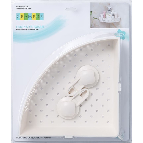 Полка угловая Fixsen Grampus GR-7086, цвет белый - 2 Полка угловая Fixsen Grampus GR-7086, цвет белый фото 2