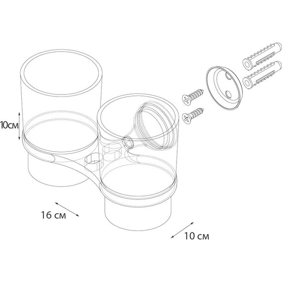 Стакан двойной для зубных щеток Fixsen Laguna GR-7807 - 3 Стакан двойной для зубных щеток Fixsen Laguna GR-7807 фото 3