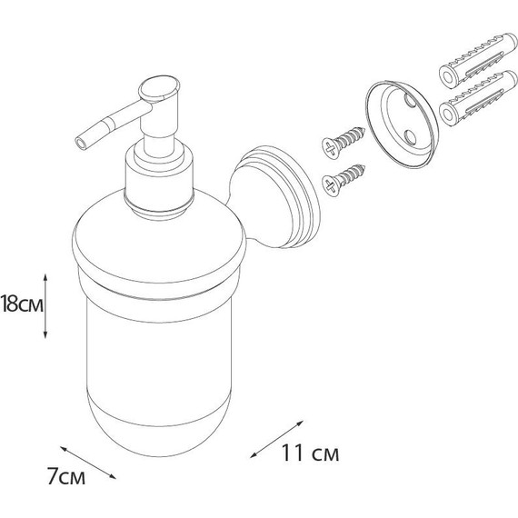 Дозатор для жидкого мыла Fixsen Laguna GR-7812 - 3 Дозатор для жидкого мыла Fixsen Laguna GR-7812 фото 3