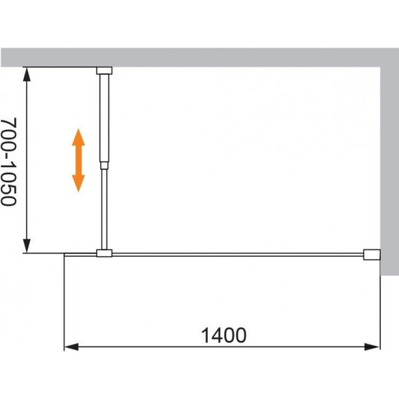 Душевая перегородка Cezares Liberta L-1 140 см (телескопический кронштейн, стекло 8 мм), хром/прозрачное - 5 Душевая перегородка Cezares Liberta L-1 140 см (телескопический кронштейн, стекло 8 мм), хром/прозрачное фото 5