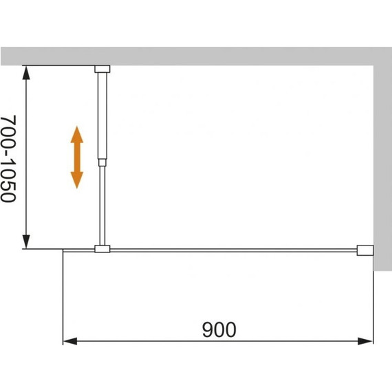 Душевая перегородка Cezares 90 см LIBERTA-L-1-90-C-NERO (телескопический кронштейн, стекло 8 мм) черный/прозрачное - 5 Душевая перегородка Cezares 90 см LIBERTA-L-1-90-C-NERO (телескопический кронштейн, стекло 8 мм) черный/прозрачное фото 5