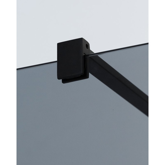 Душевая перегородка Cezares Liberta L-2 100 см (телескопические кронштейны, стекло 8 мм), черный/тонированное фото 3