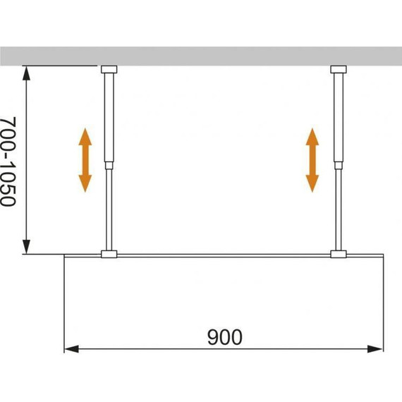 Душевая перегородка Cezares Liberta L-2 90 см (телескопические кронштейны, стекло 8 мм), черный/бронза фото 6