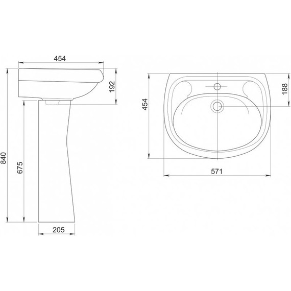 Раковина подвесная Santeri Воротынский 57 см 1.3111.7.S00.10B.0 фото 4