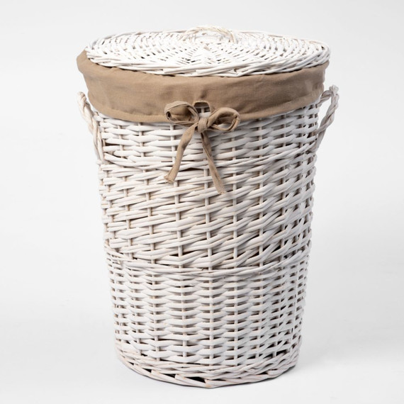 Корзина для белья WasserKraft Aller 36 см WB-106-M, цвет белый - 2 Корзина для белья WasserKraft Aller 36 см WB-106-M, цвет белый фото 2