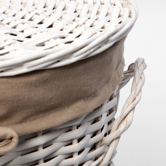 Корзина для белья WasserKraft Aller 36 см WB-106-M, цвет белый - 4 Корзина для белья WasserKraft Aller 36 см WB-106-M, цвет белый фото 4