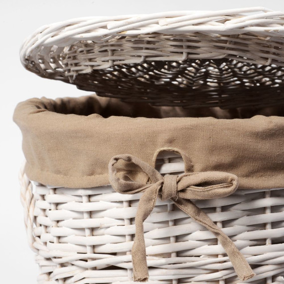 Корзина для белья WasserKraft Aller 36 см WB-106-M, цвет белый - 5 Корзина для белья WasserKraft Aller 36 см WB-106-M, цвет белый фото 5