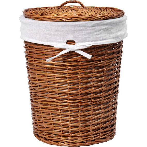 Корзина для белья WasserKraft Leine 46 см WB-350-L, цвет светло-коричневый фото 
