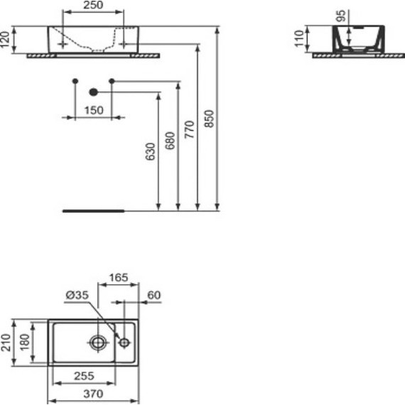 Раковина-чаша Ideal Standard Tempo 37 см E211201 фото 2