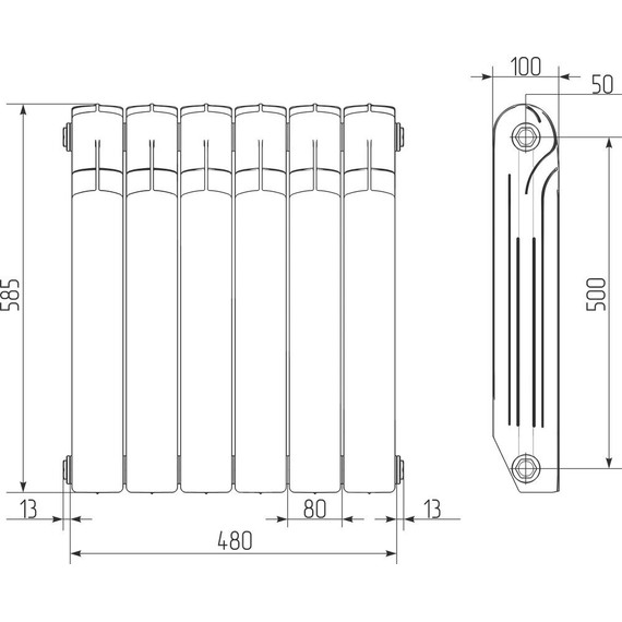 Радиатор Royal Thermo Indigo Super+ 480х570 мм (4 секции) - 5 Радиатор Royal Thermo Indigo Super+ 480х570 мм (4 секции) фото 5