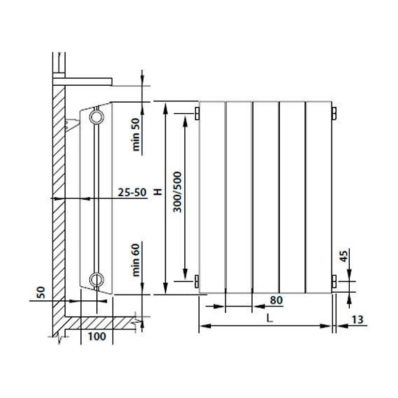 Радиатор Royal Thermo Piano Forte 500 Bianco Traffico 480х590 мм (6 секций) фото 3