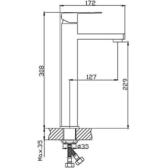 Смеситель для раковины высокий Haiba HB11803, нержавеющая сталь фото 2