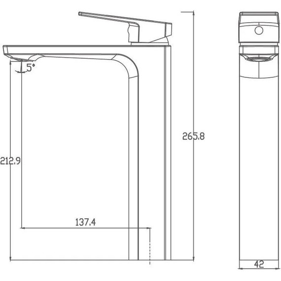 Смеситель для раковины высокий Haiba HB11810 - 3 Смеситель для раковины высокий Haiba HB11810 фото 3