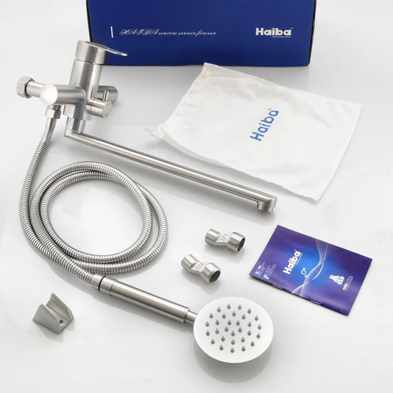 Смеситель для ванны Haiba HB22801, сатин - 2 Смеситель для ванны Haiba HB22801, сатин фото 2