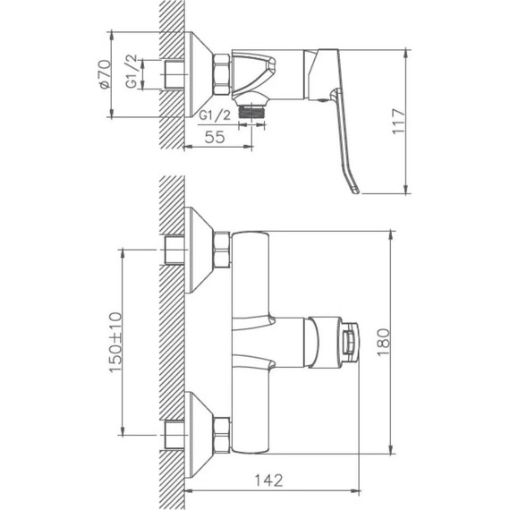 Набор для гигиенического душа Haiba HB55556 - 2 Набор для гигиенического душа Haiba HB55556 фото 2