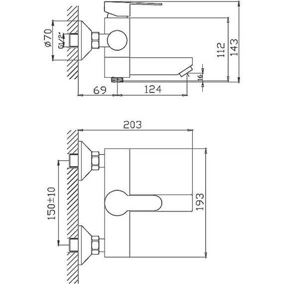Смеситель для ванны Haiba HB60801, нержавеющая сталь фото 5