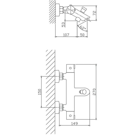 Смеситель для ванны с термостатом Haiba HB60809 фото 3