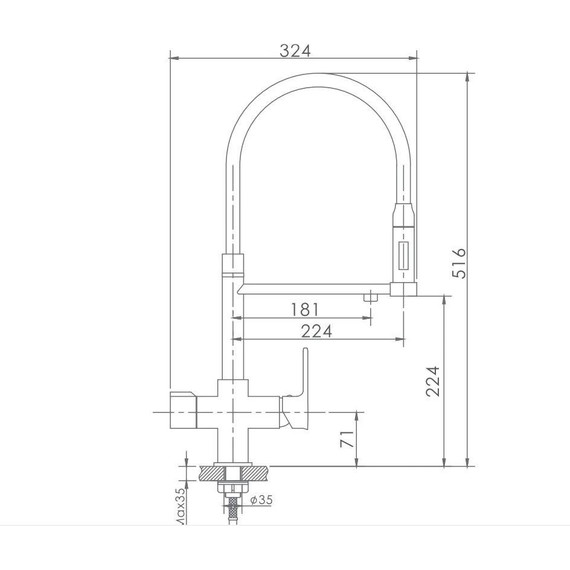 Смеситель для кухни Haiba HB76854, хром/черный - 2 Смеситель для кухни Haiba HB76854, хром/черный фото 2