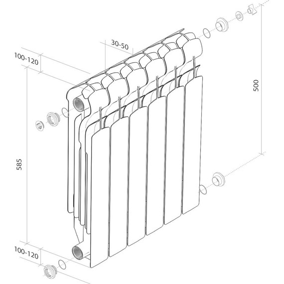 Радиатор Royal Thermo Indigo 2.0 500 320х580 мм (4 секции) фото 6