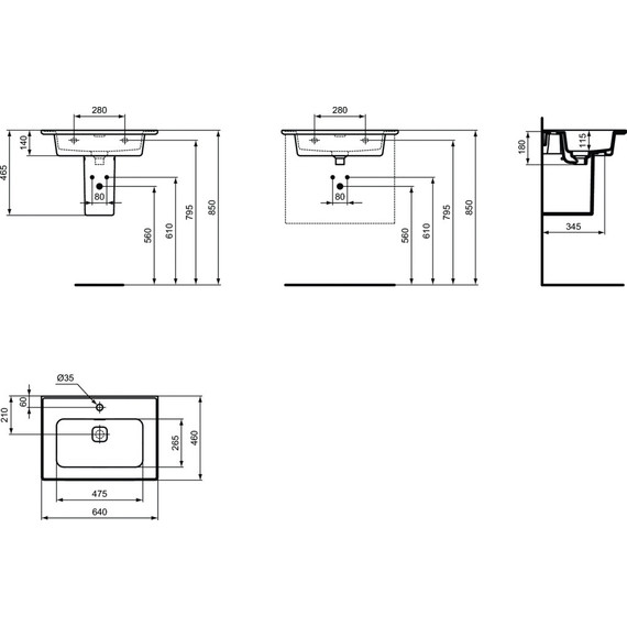 Раковина подвесная Ideal Standard Strada II 64 см T299101 фото 5