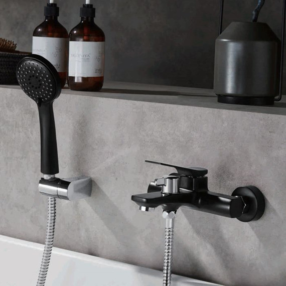 Смеситель для ванны Ledeme L3275B, черный фото 2