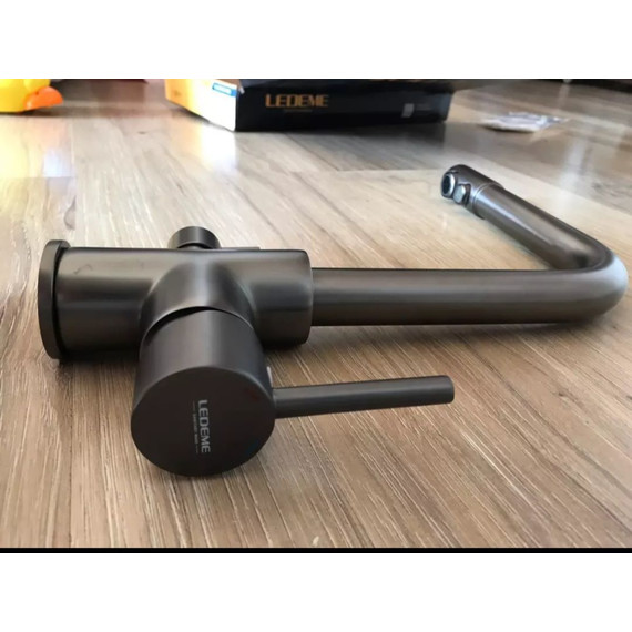 Смеситель для кухни Ledeme L4055U-3, темно-серый фото 3