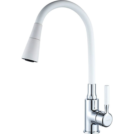 Смеситель для кухни Ledeme L4199-3, белый/хром фото 