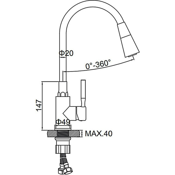 Смеситель для кухни Ledeme L4199-3, белый/хром фото 6