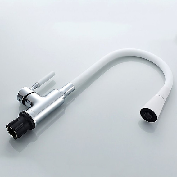 Смеситель для кухни Ledeme L4199-3, белый/хром фото 5